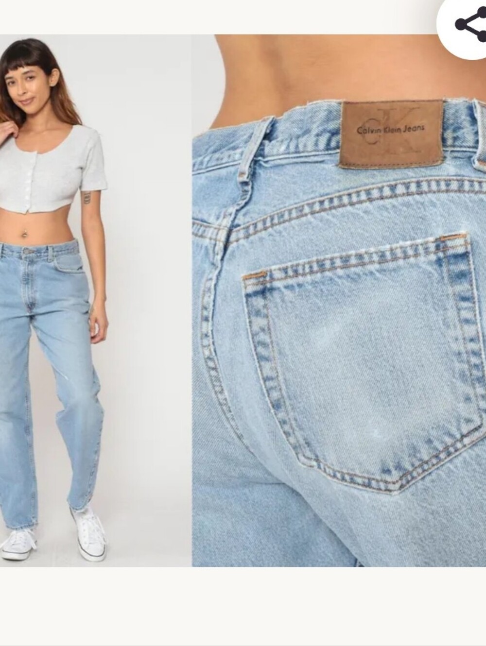 Vintage 90s Y2K Calvin Klein Classic Straight Light Wash Boyfriend Jeans Blue